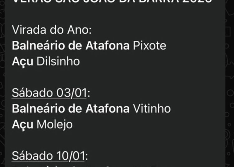 Dilsinho, Pixote, Simone Mendes…? Saiba se procede a suposta lista com shows do verão em São João da Barra