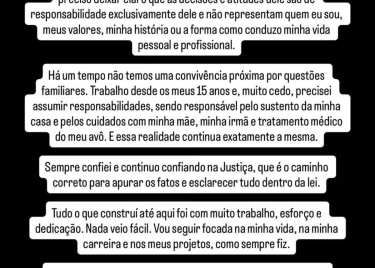 Duda Freire, melhor amiga de Virginia, quebra silêncio e fala sobre prisão do pai