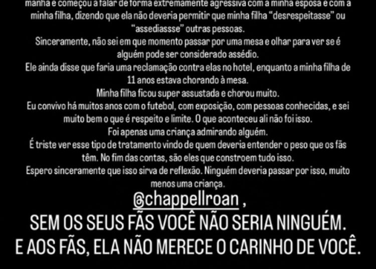 Jorginho, do Flamengo, critica Chappell Roan e acusa cantora de desrespeitar sua filha