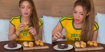 Shakira entra no clima do Brasil, fala português e prova comidas típicas antes de show no Rio