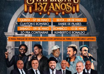 Festa de Maio em Itaperuna começa nesta quinta com diversas atrações nacionais