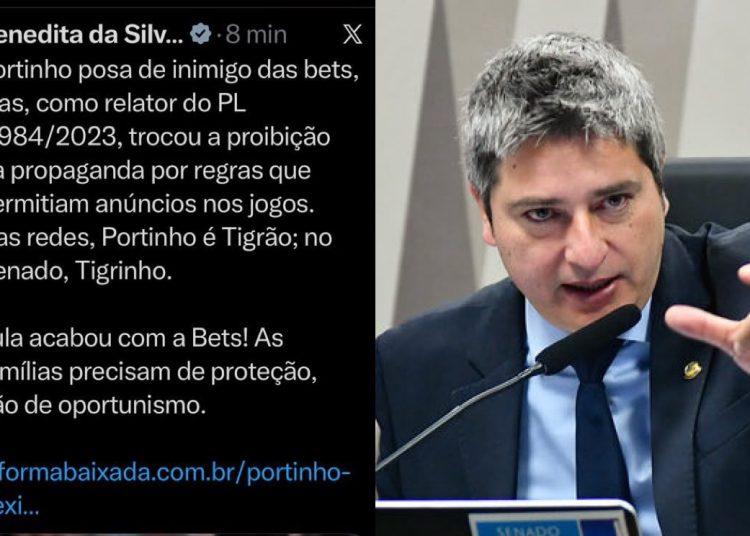 Benedita critica Portinho e relembra mudanças em projeto sobre publicidade das bets